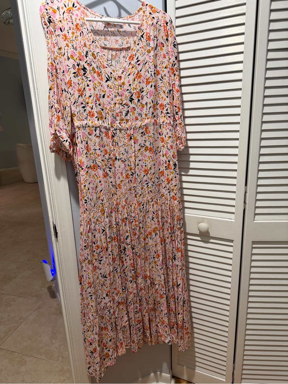 Petal & Pup Pink Floral Tiered Maxi Dress